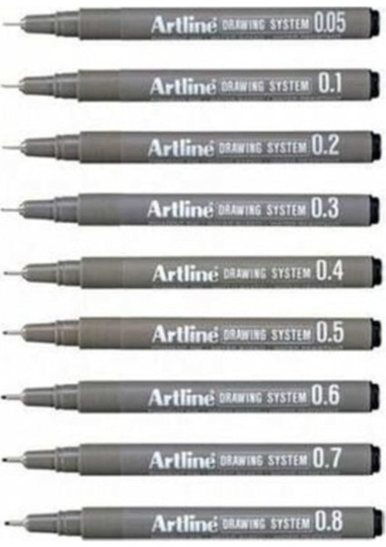 Drawing System Teknik Çizim Kalemi 9'lu Tam Set