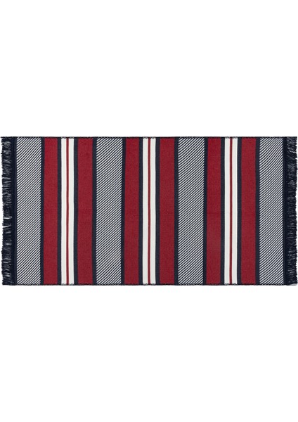 Ali x Saçaklı Dokuma Kilim - Lacivert - Bordo - 60 x 100 cm.