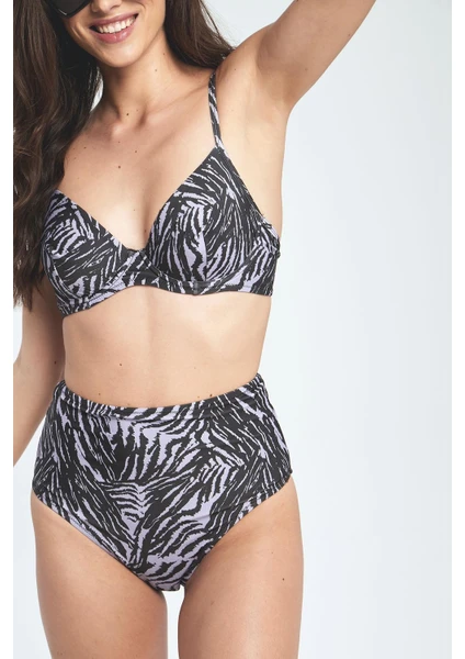 Yüksek Bel Bikini Takım Zebra