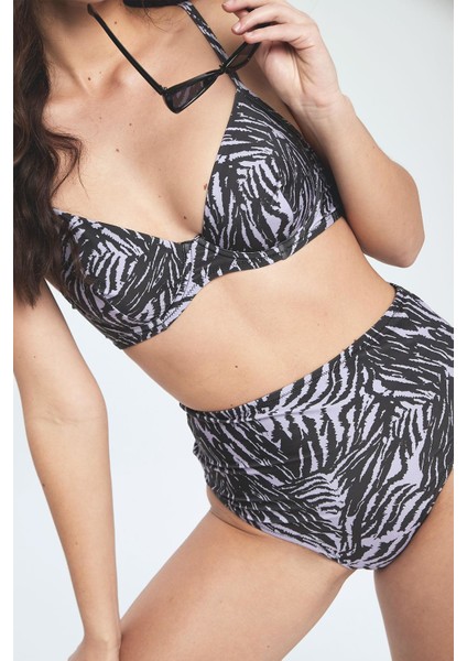 Yüksek Bel Bikini Takım Zebra