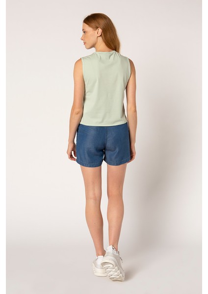 Vigoss Baskılı Sıfır Kol Kadın T-Shirt 11921-03370 fırsatları