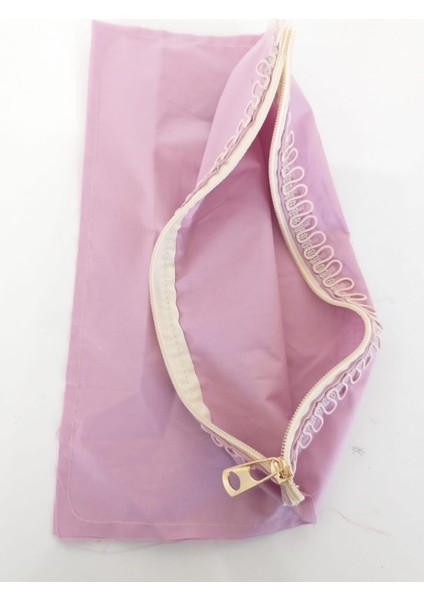 20X30 Cm, Dikilmiş Halde, Fermuarlı Astar Lila