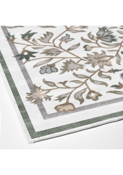 Alanur Trend Kaymaz Keçe Tabanlı Yıkanabilir Mutfak Halısı MU106 Yeşil modelleri