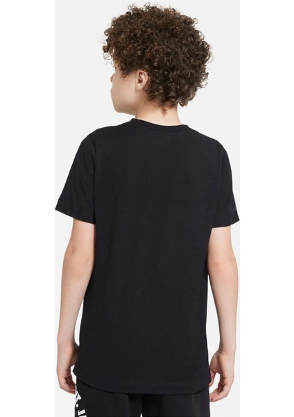 Gezegen Satürn Siyah ve Siyah Jüpiter Baskılı Çocuk Siyah Tshirt