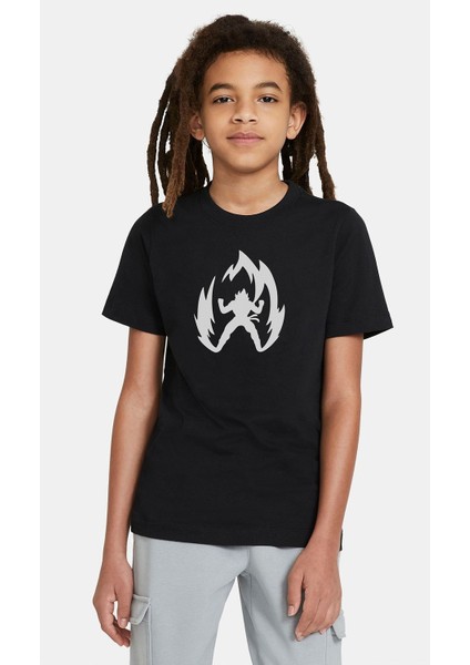 Silhouette Dragon Ball 2 Baskılı Unisex Çocuk Siyah Tshirt
