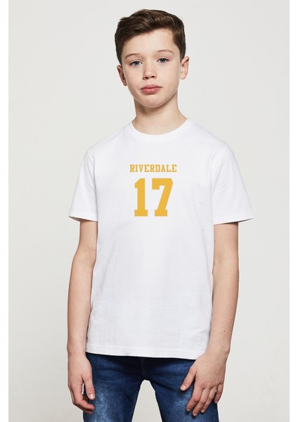 Riverdale 17 Baskılı Çocuk Beyaz Tshirt