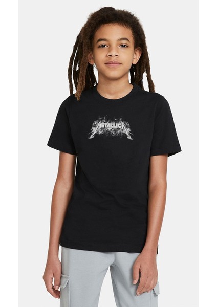 Metallica Metal Rock Music Baskılı Çocuk Siyah T-Shirt