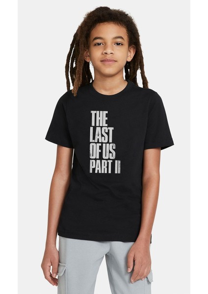 The Last Of Us Part 2 Baskılı Unisex Çocuk Siyah Tshirt