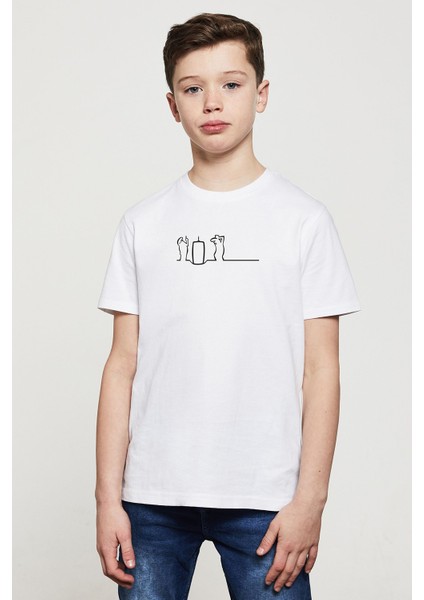 La Linea Trt Cizgi Adam Tnt Baskılı Çocuk Beyaz Tshirt