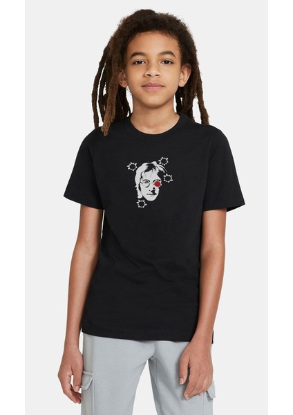 John Lennon Baskılı Çocuk Siyah T-Shirt