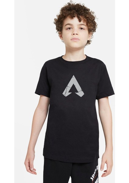 Apex Logo Baskılı Unisex Çocuk Siyah Tshirt