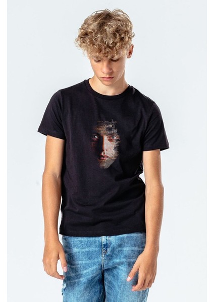 Mr Robot 2 Baskılı Çocuk Siyah T-Shirt