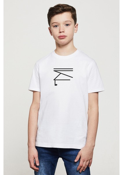 Türk Boyları Alkaevli Baskılı Çocuk Beyaz Tshirt