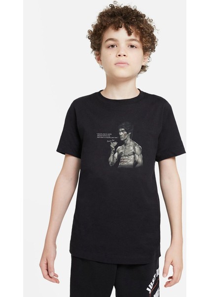Bruce Lee Baskılı Çocuk Siyah T-Shirt