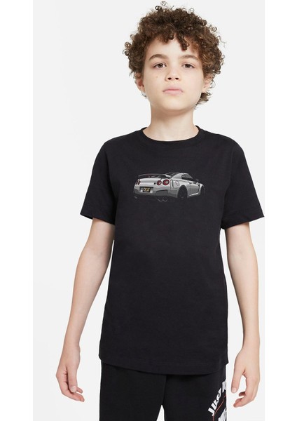 Nissan Gt R Arka Baskılı Unisex Çocuk Siyah Tshirt