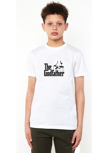 The Godfather Baskılı Unisex Çocuk Beyaz Tshirt