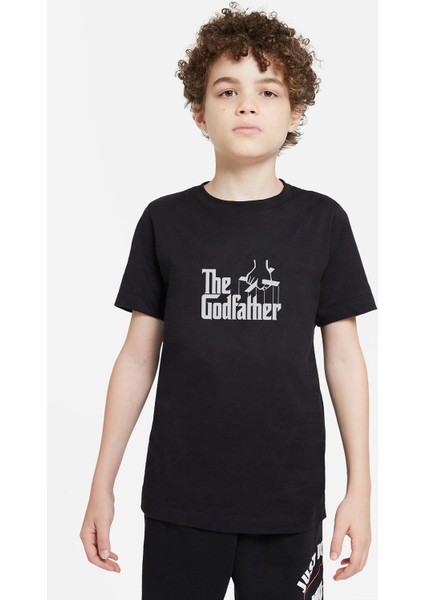 The Godfather Baskılı Unisex Çocuk Siyah Tshirt
