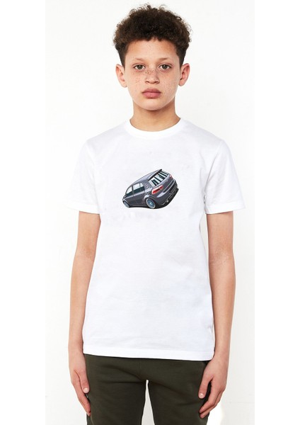 Vw Golf Gtı Baskılı Çocuk Beyaz Tshirt