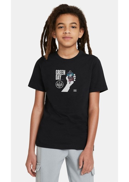 Green Day Versus Logo Baskılı Çocuk Siyah T-Shirt