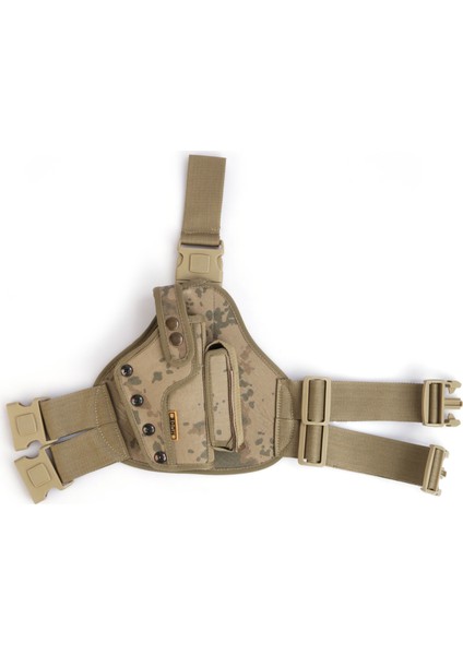 Çıt Çıtlı Jandarma Kamuflaj Askeri Bacak Tabanca Kılıfı