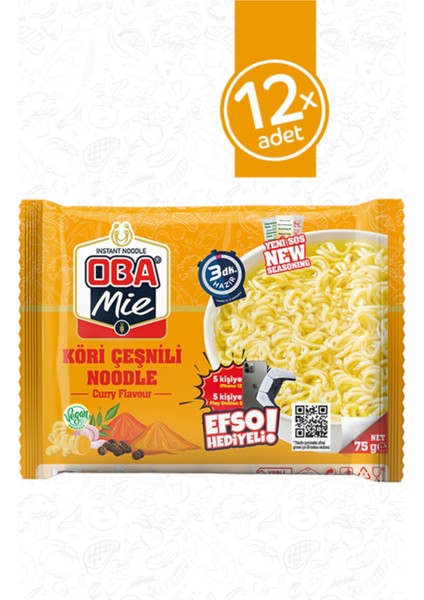 Mie Köri Çeşnili Noodle 12'li