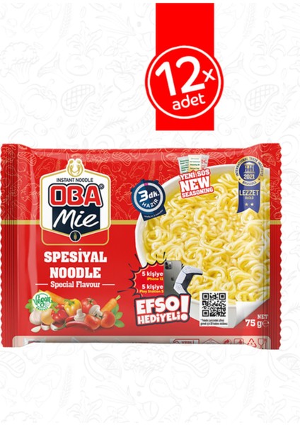 Mie Spesiyal Çeşnili Noodle 12'li