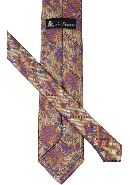 Sarı Çiçek Desen Mendilli Klasik Kravat KK9630