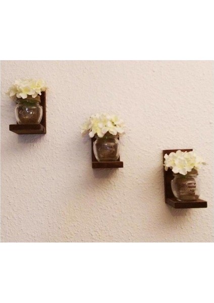 Bfdwood Rustik Masif Ahşap Duvar Rafı 3'lü modelleri