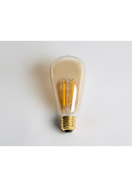 3 Adet Ct 4350 Cata 4W Rustik LED Ampul Amber 2700K E27
