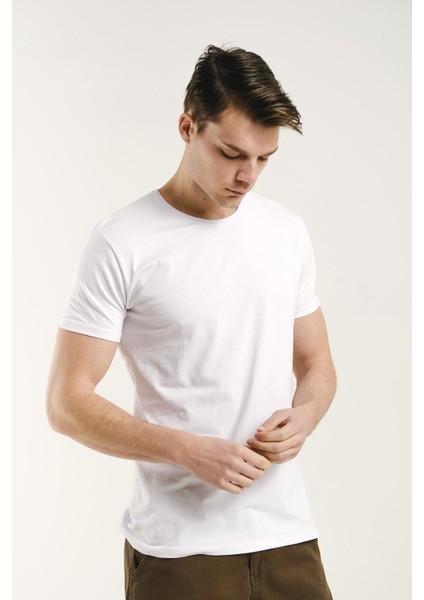 Ftx Slim Fit Bisiklet Yaka Erkek Basic Tshirt
