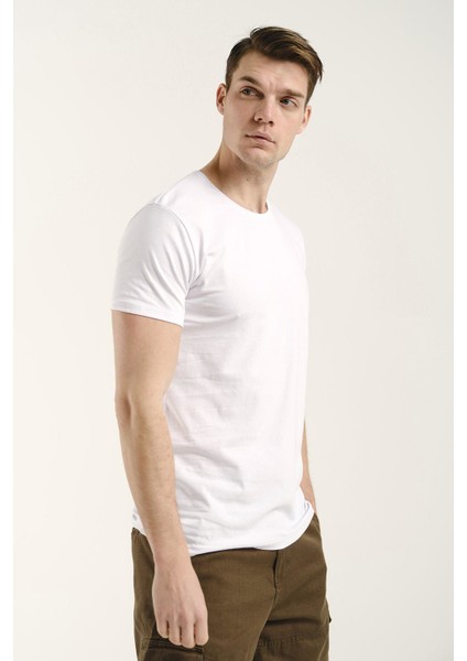 Ftx Slim Fit Bisiklet Yaka Erkek Basic Tshirt
