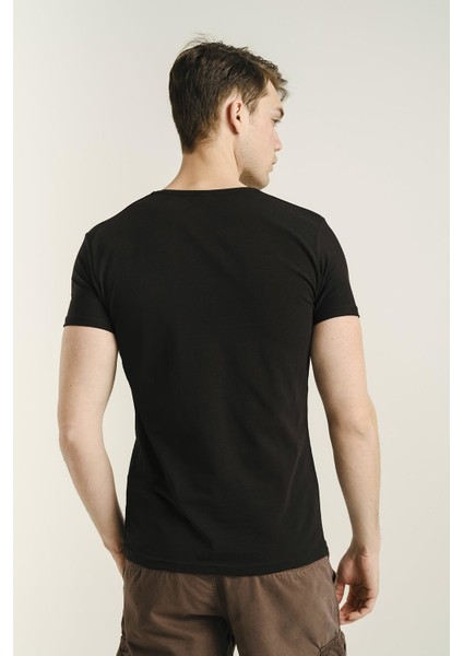 Ftx Slim Fit Bisiklet Yaka Erkek Basic Tshirt