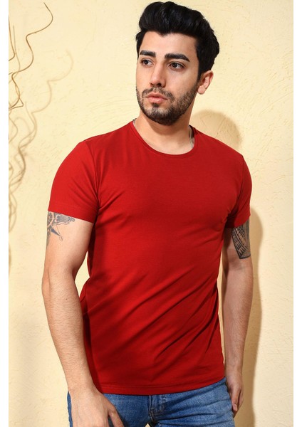 Ftx Slim Fit Bisiklet Yaka Erkek Basic Tshirt