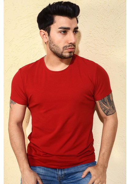 Ftx Slim Fit Bisiklet Yaka Erkek Basic Tshirt