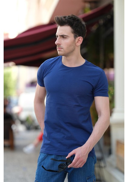 Ftx Slim Fit Bisiklet Yaka Erkek Basic Tshirt