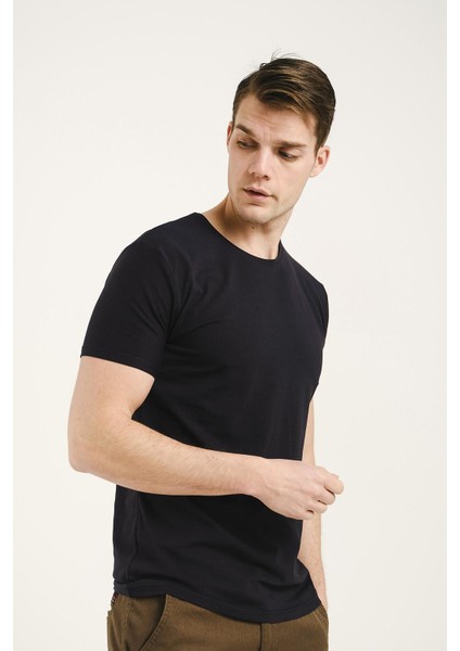 Ftx Slim Fit Bisiklet Yaka Erkek Basic Tshirt