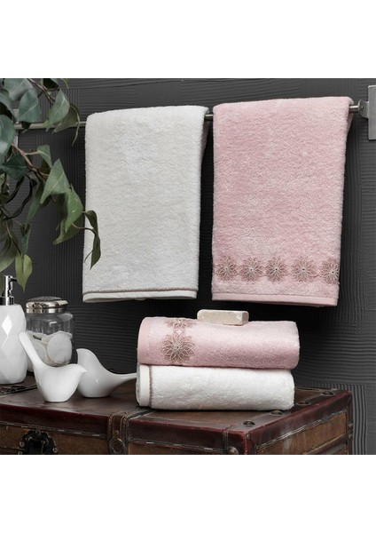 Clemita Pembe & Ekru Bambu Hamam Seti