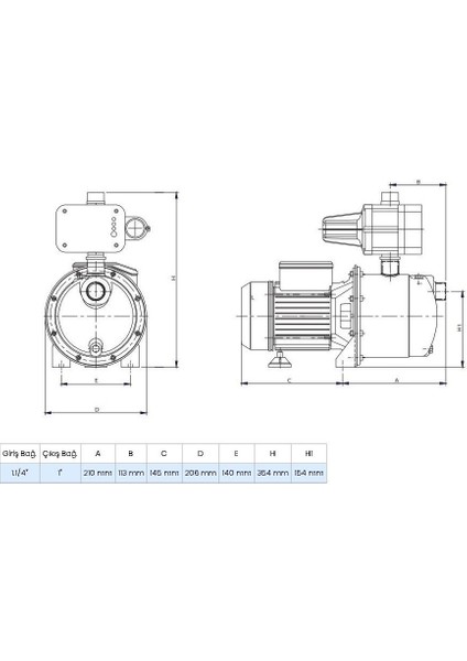 Control Spg 4-47 Jet Pompalı Otomatik Akıllı Hidrofor 5 Kat 10 Daire, 1.3hp 4.7 Bar