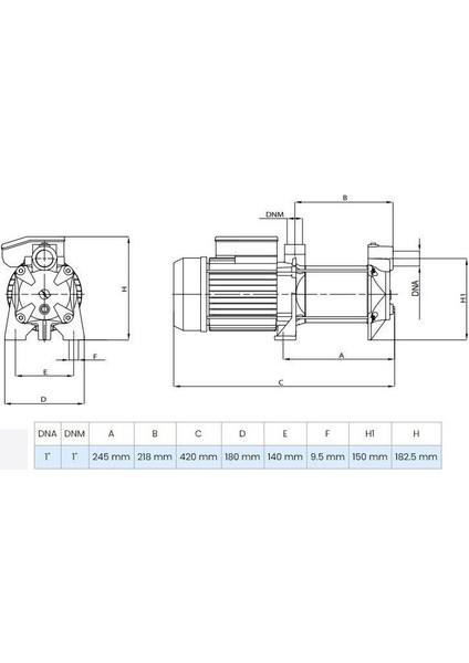 Msh 305M Yatay Kademeli Santrifüj Pompa 1.5 Hp 6 Bar 5 M³/h
