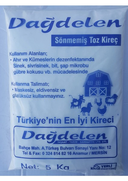 Sönmemiş Toz Kireç 5 kg
