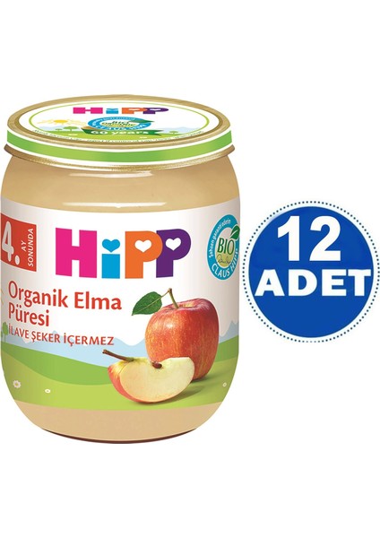 Kavanoz Maması Organik Elma Püresi 125 gr 12 Adet