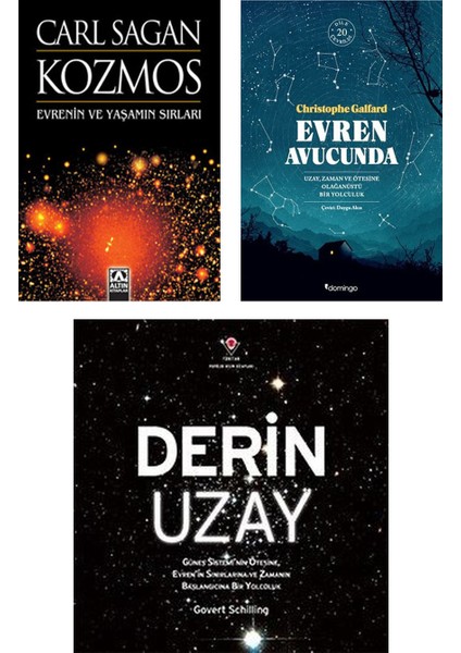 Kozmos / Carl Sagan + Evren Avucunda / Christophe Galfard + Derin Uzay / Govert Schilling - 3 Kitap Set