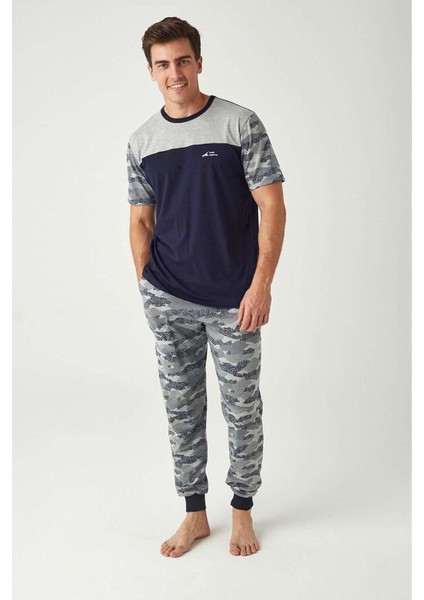 3428 Kamuflaj Baskılı Erkek Pijama Takım