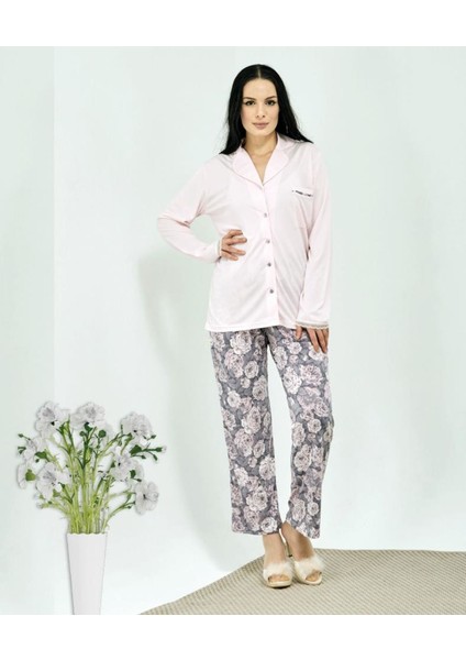 3103 Kadın Önden Düğmeli Pijama Takımı