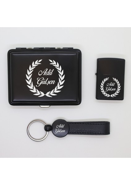 Kişiye Özel Metal 4'lü Zippo Çakmak Seti - 2