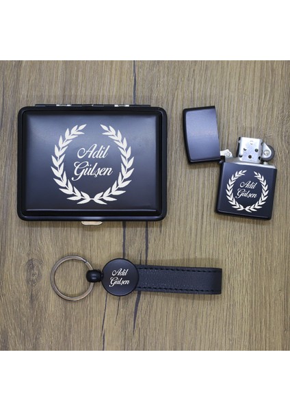Kişiye Özel Metal 4'lü Zippo Çakmak Seti - 2