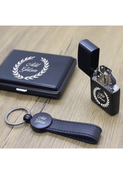 Kişiye Özel Metal 4'lü Zippo Çakmak Seti - 2