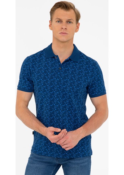 Erkek Lacivert Slim Fit Polo Yaka Tişört 50242059-VR033