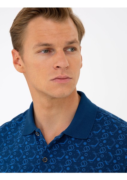 Erkek Lacivert Slim Fit Polo Yaka Tişört 50242059-VR033 fiyatları