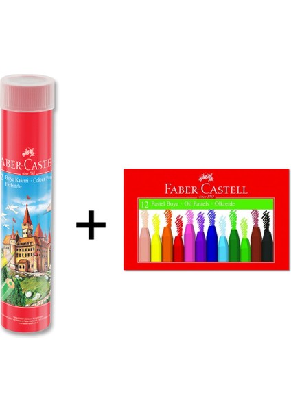 Tüp Kuruboya 12'li + Pastel Boya 12 Renk